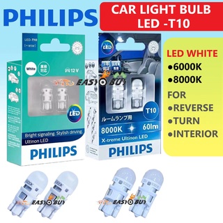 501 Philips Ultinon 6000K LED 12V W5W T10 Wedge Bulbs