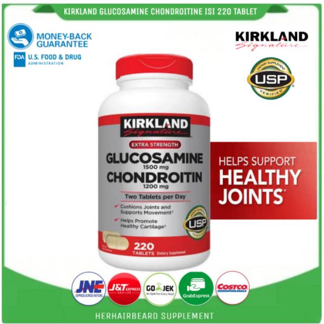Kirkland GLUCOSAMINE AND CHONDROITIN EXTRA STRENGHT 220 Tablets GLUCOSAMINE AND CHONDROITIN