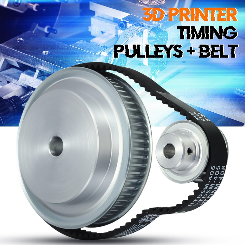 5M Timing Pulleys Bore 8mm + Rubber Belts Set For CNC Engraving Reducer ...