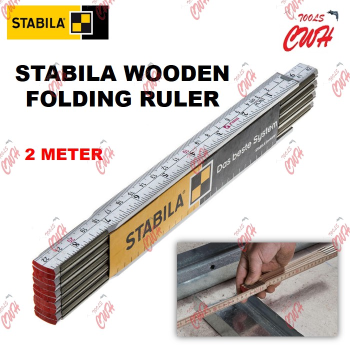 2M STABILA WOODEN FOLDING RULER MEASUREMENT MEASURING MEASURER | Shopee ...