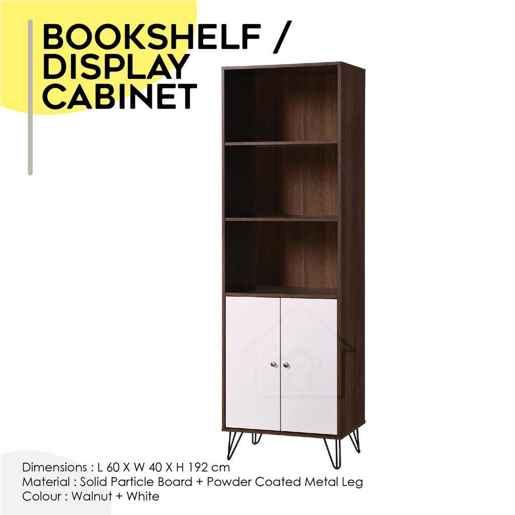 BOOKSHELF / DISPLAY CABINET WITH METAL LEG/FILE CABINET/BOOKCASE ...
