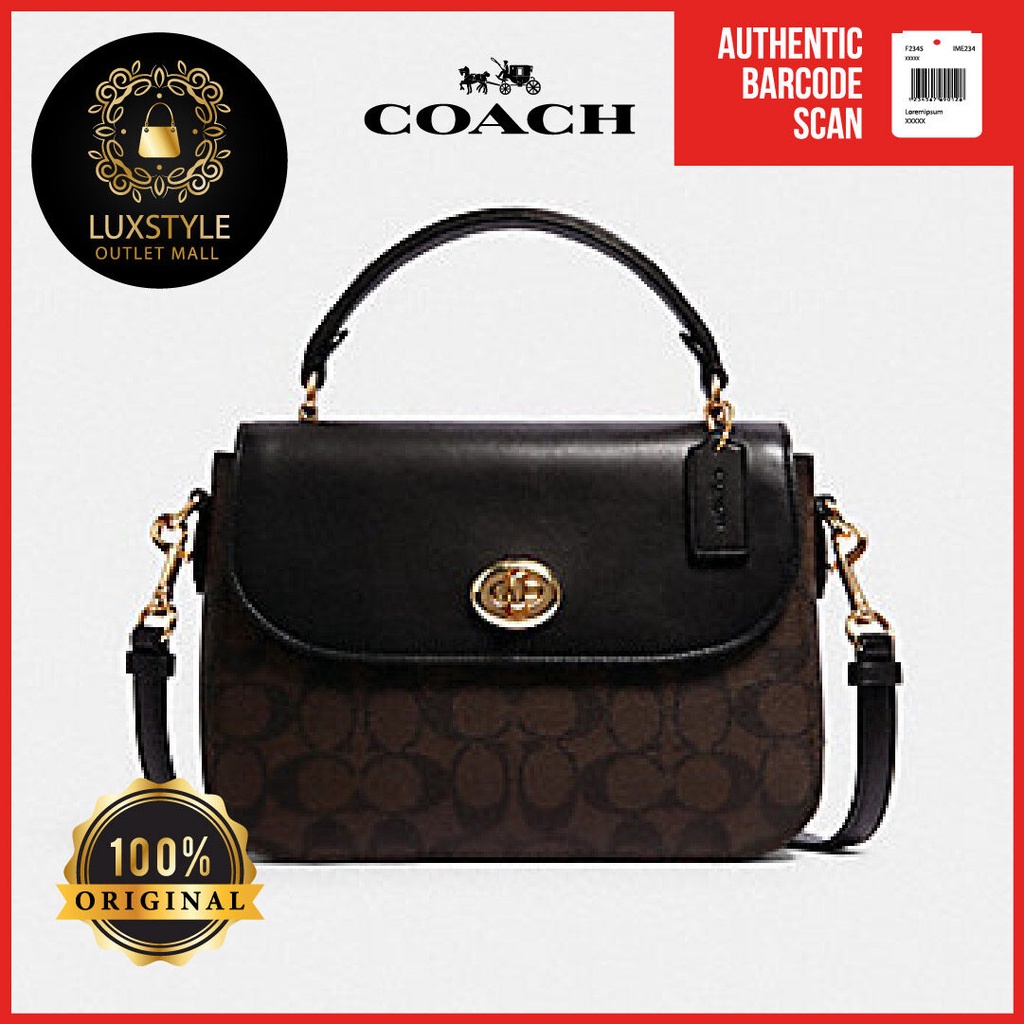 NWT Authentic Coach C1765 Marlie Top Handle Satchel In Signature Canvas