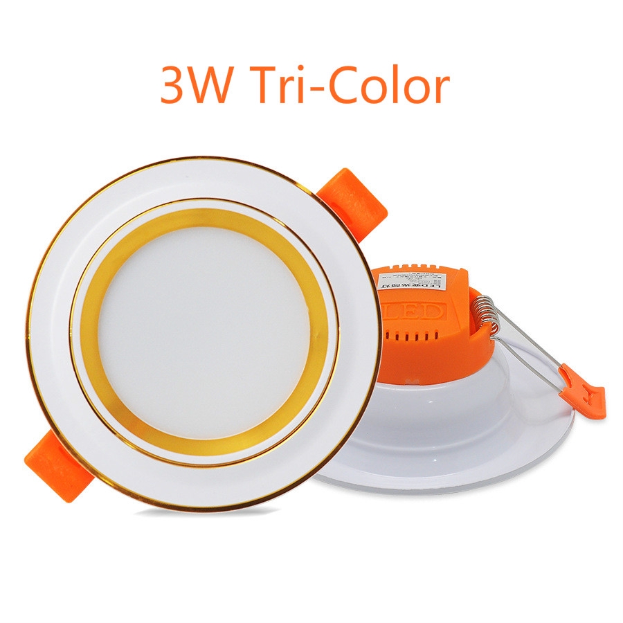 Light changeable led downlight 3W 2.5-inch hole home 3 colors recessed ...