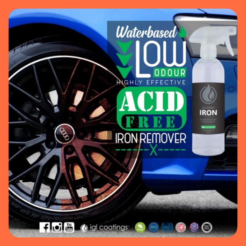 IGL Coatings Ecoclean Iron Car Wheel Cleaner Brake Dust Iron Rust