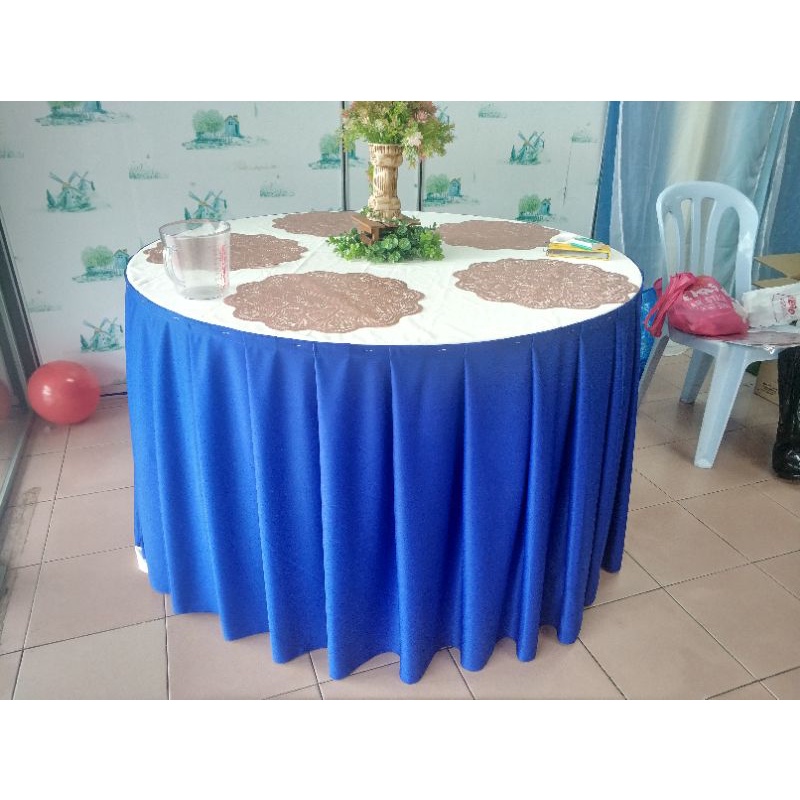 Langsir Skirting Table Top Meja Free Velcro Banquet Table