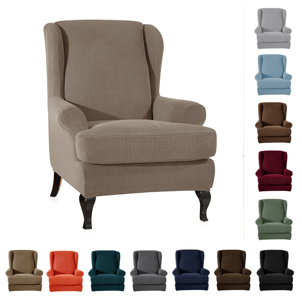 【Ready Stock】 💕Ready!💕 Soft Stretch Wing Back Sofa Cover Arm Chair ...