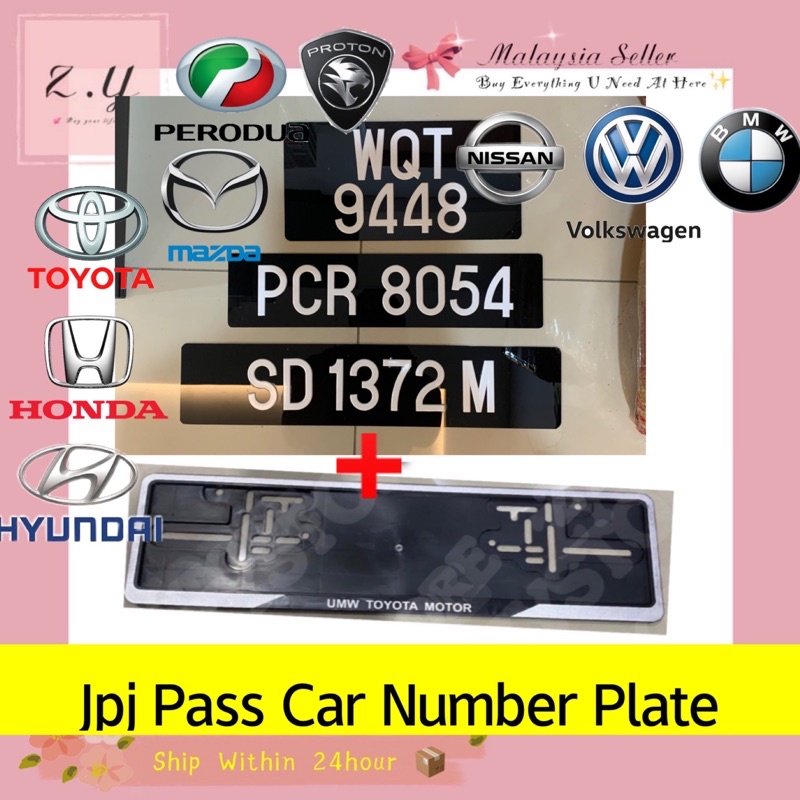 readystock-buat-siap-1-pcs-jpj-pass-car-number-plate-sama-frame