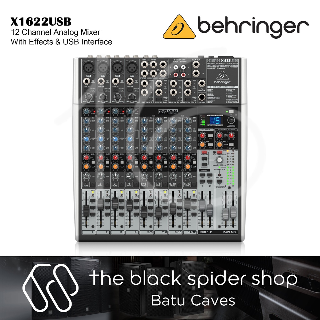 Behringer Mixer XENYX X1622USB 12 Channel Mixer with Effects and USB