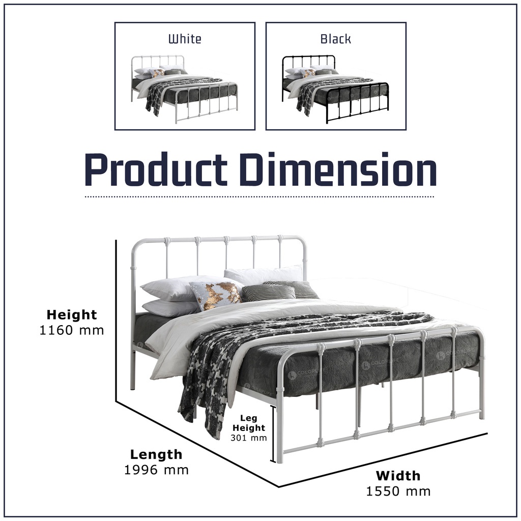 Color Life Dumee Metal Bed (Single / Queen) / Jamee Metal Bed / Super ...