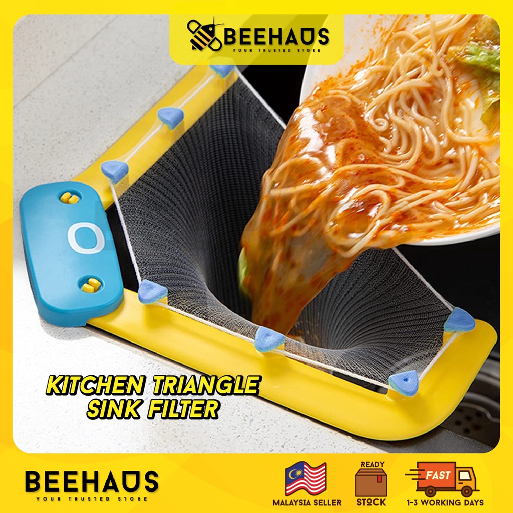 BEEHAUS Triangle Kitchen Sink Filter | Foldable Octopus Leftovers Sink ...