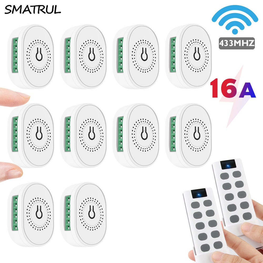 SMATRUL 16A 2 way DIY smart Wireless Switch Light Electrical 433MHZ RF