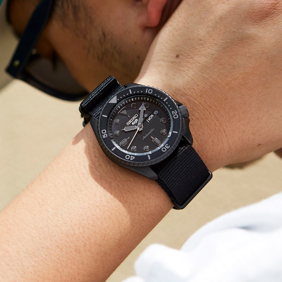 Seiko 5 Sports Superman SRPD79K1 Automatic 100M Full Blackout Hard Coating Case Black Nylon Strap Men s Watch Shopee Malaysia