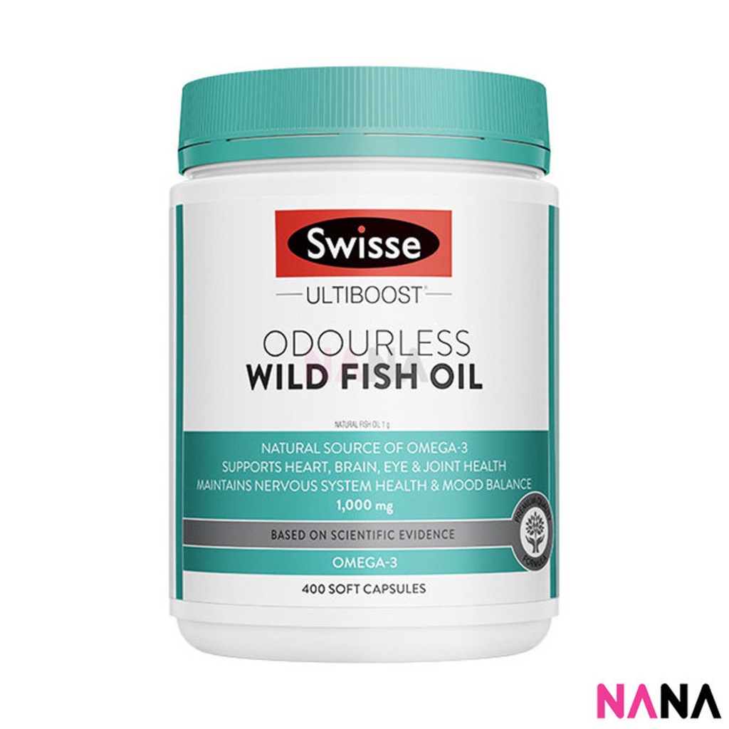 Swisse Odourless Fish Oil 1000mg 400 Capsules (EXP10 2025) Shopee