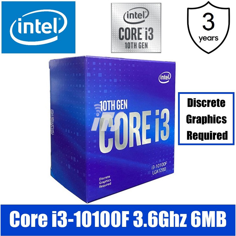 Intel Core I3-10100F 10th Gen Processor - Comet Lake (6MB Cache