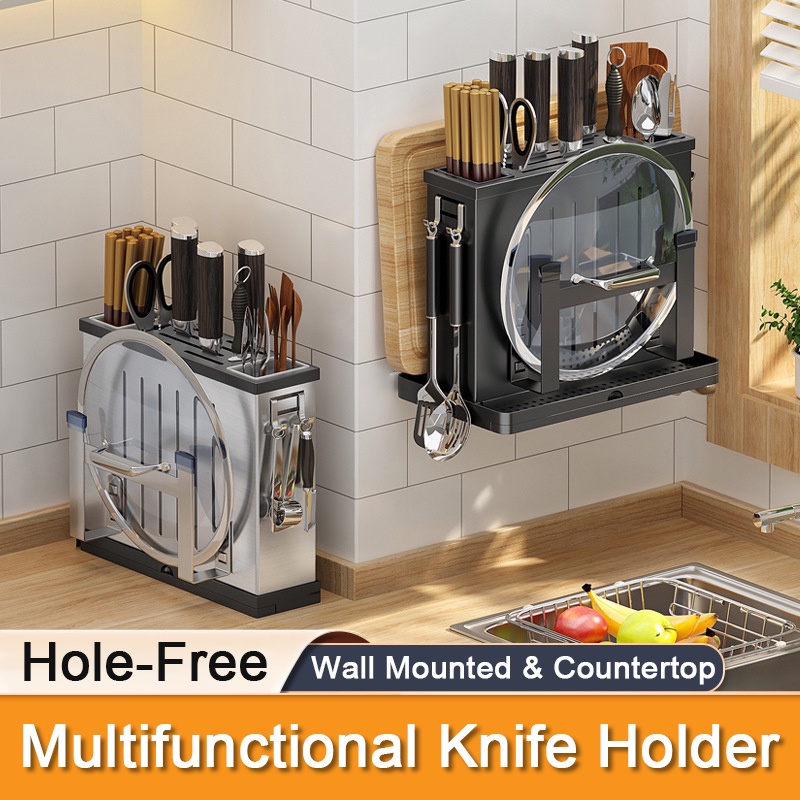 Kitchen Knife Holder Stainless Steel Kitchen Knife Rack Holder ...
