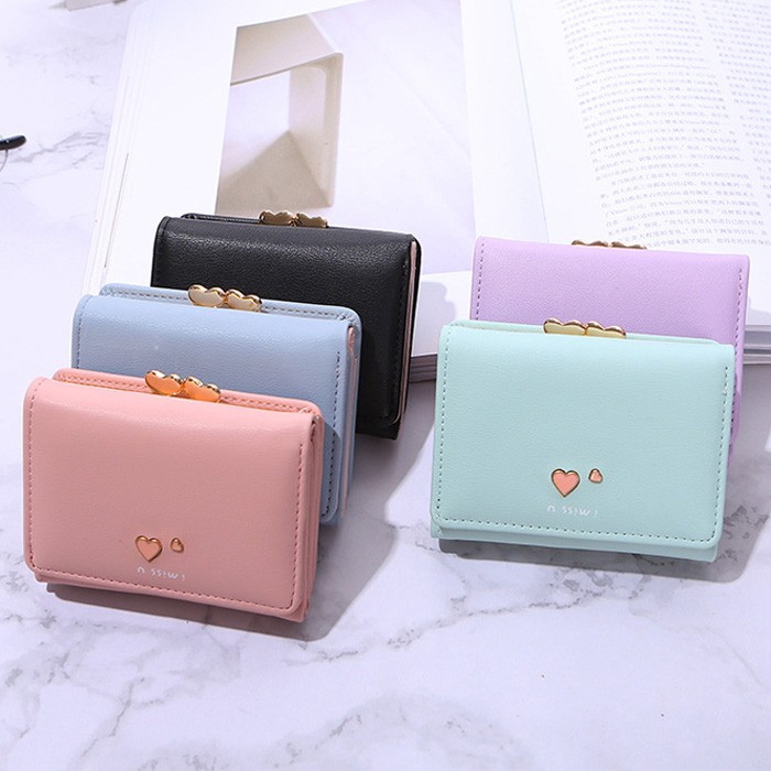 BBD Ladies Tri-Fold Money Clip Trendy Short Wallet WLF095 | Shopee Malaysia