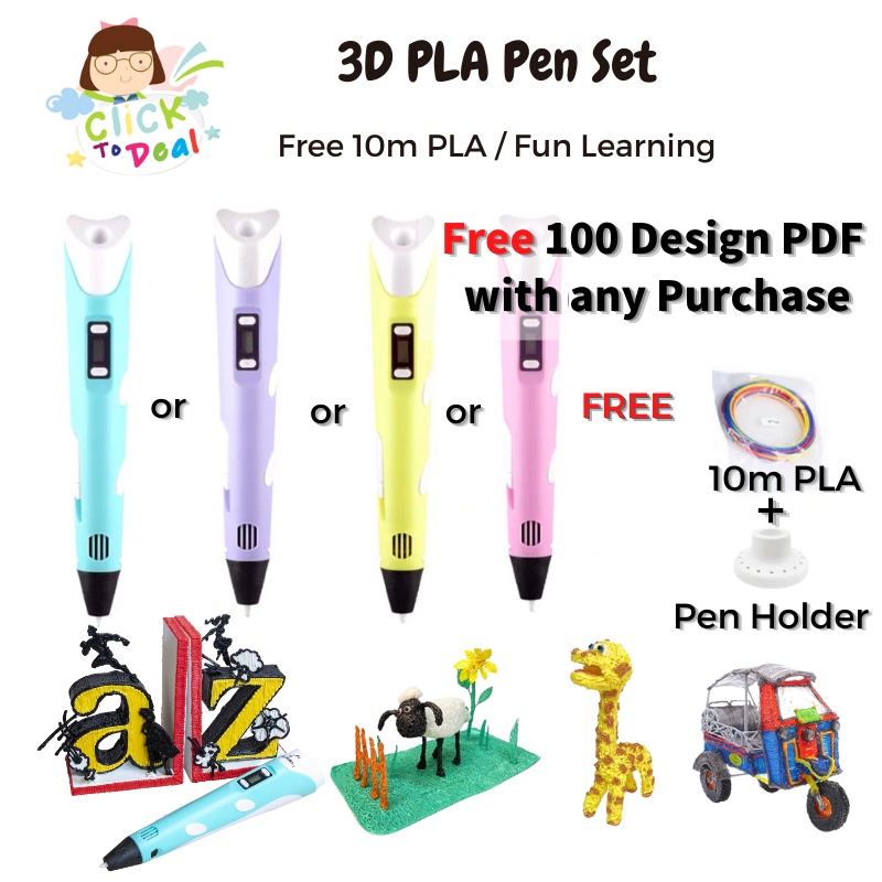 3D PLA Printing Doodle Arts Craft Drawing USB Pen Set FREE 10M Filament ...