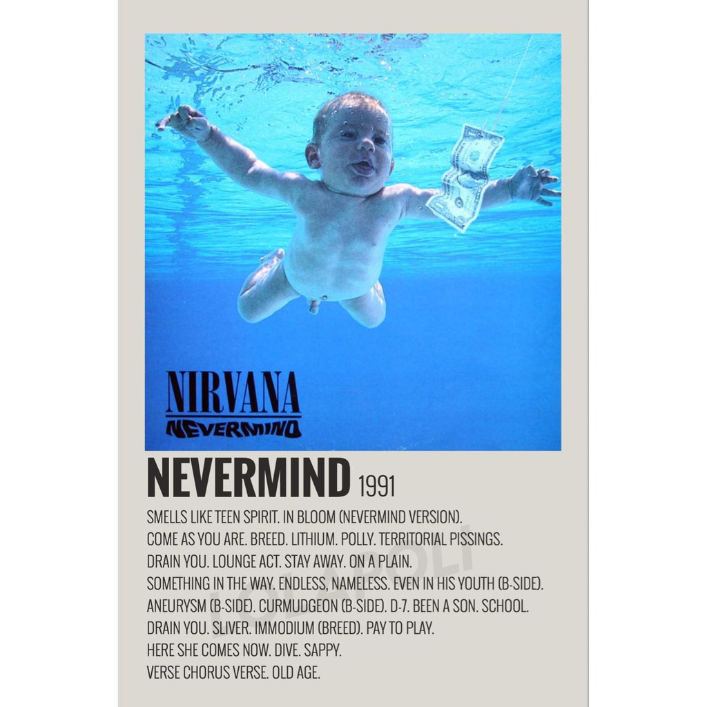 vtg90s Nirvana Never Mind UK販促用ポスター ヴィンテージ Nirvana 