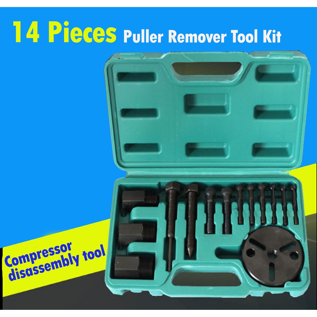 14 Pieces Car Air Conditioning Compressor Clutch A/C Puller Remover Tool Kit