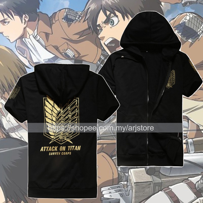 Short sleeve hoodie anime sale