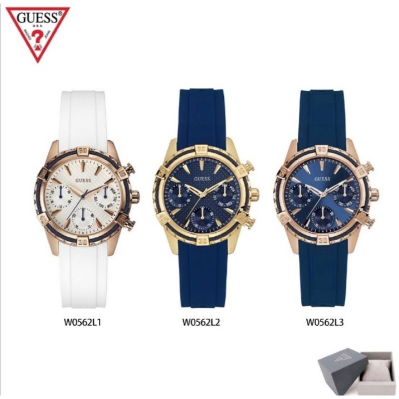 Original Guess Rose gold W0562L3 W0562L1 Silicon Sports Women s Watch