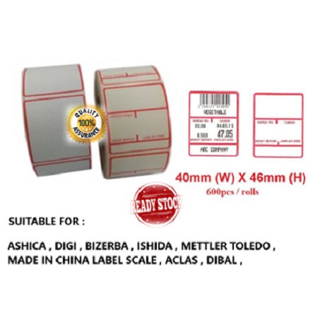 Scale Label 46mmX40mm 600pcs (10 Rolls) - Promotion! | Shopee Malaysia