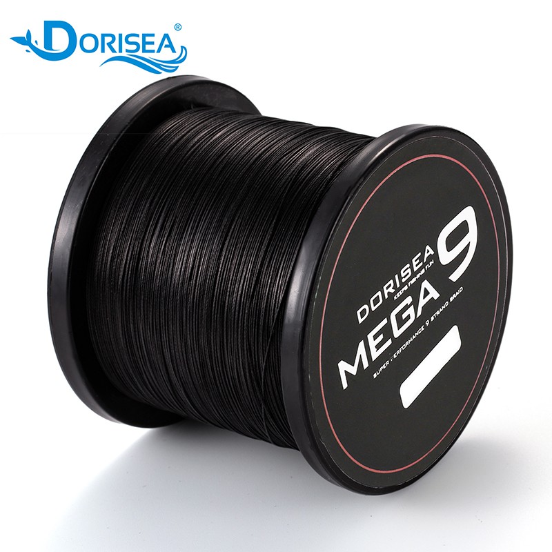 Dorisea 9 Strands 1000M 1500M Japan Material Multifilament Braided Fishing  Line,Black Color