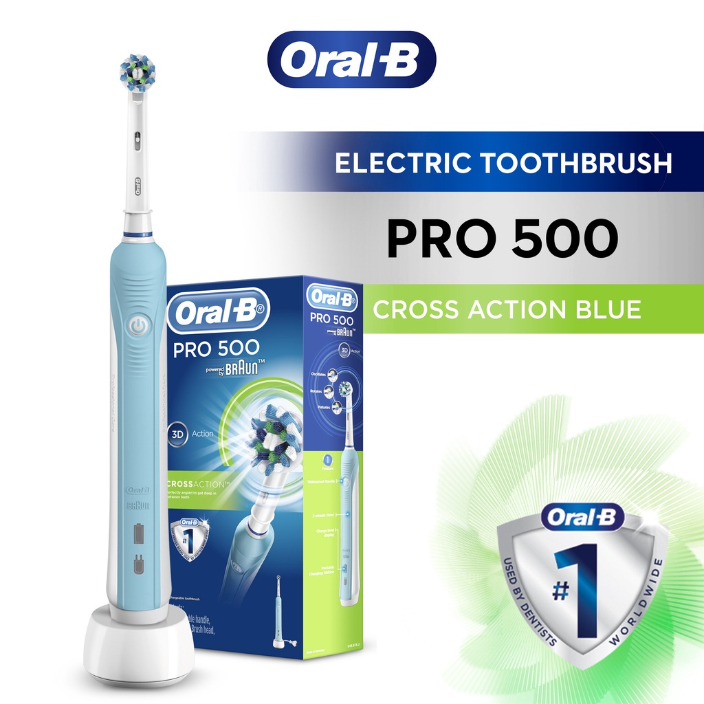 OralB Pro 500 CrossAction Electric Toothbrush Powered by Braun