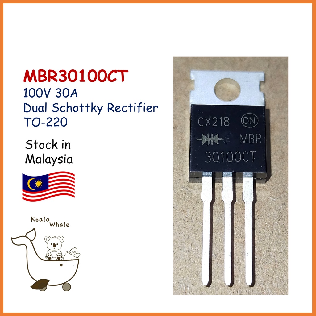 MBR30100CT MBR30100 100V 30A Dual Schottky Rectifier TO-220 Diode ...