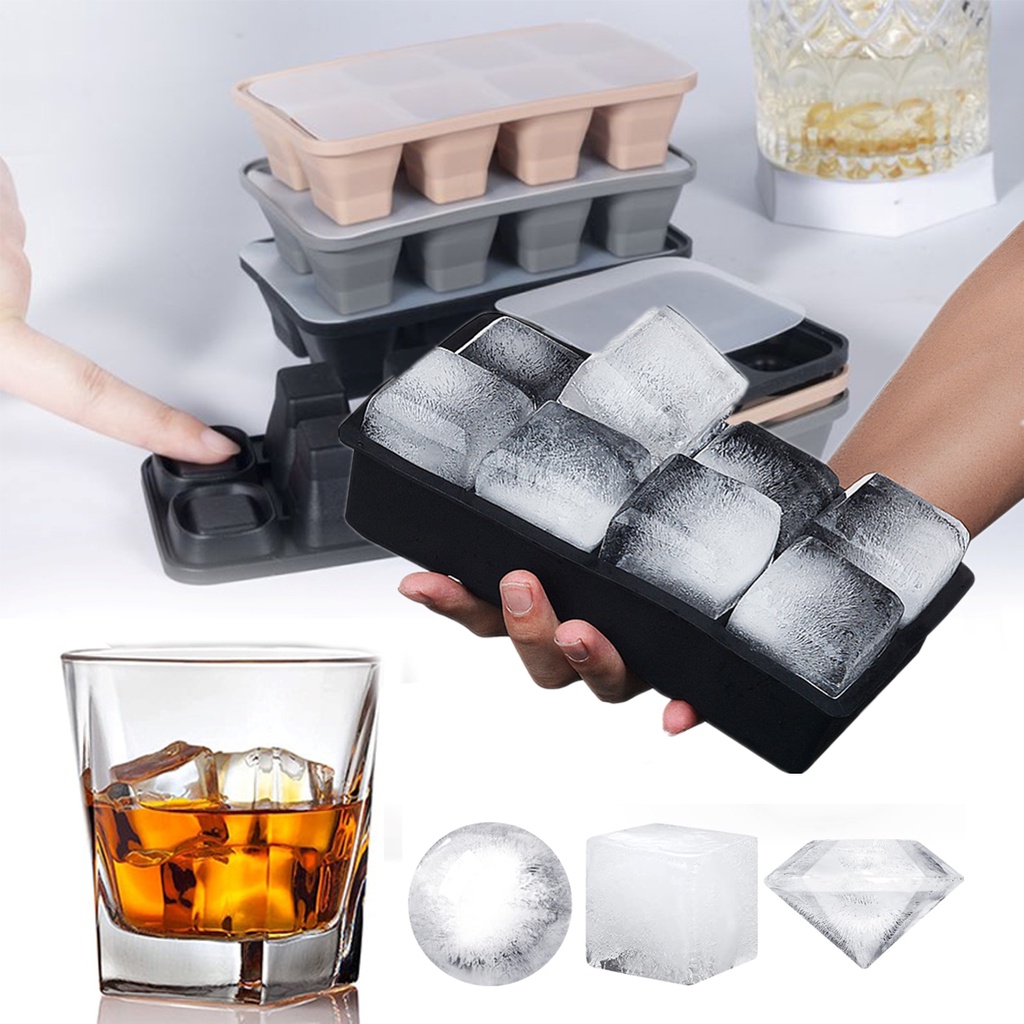Ice Cube Maker Silicone Square Ice Tray Mold Big Cubitera Food Grade