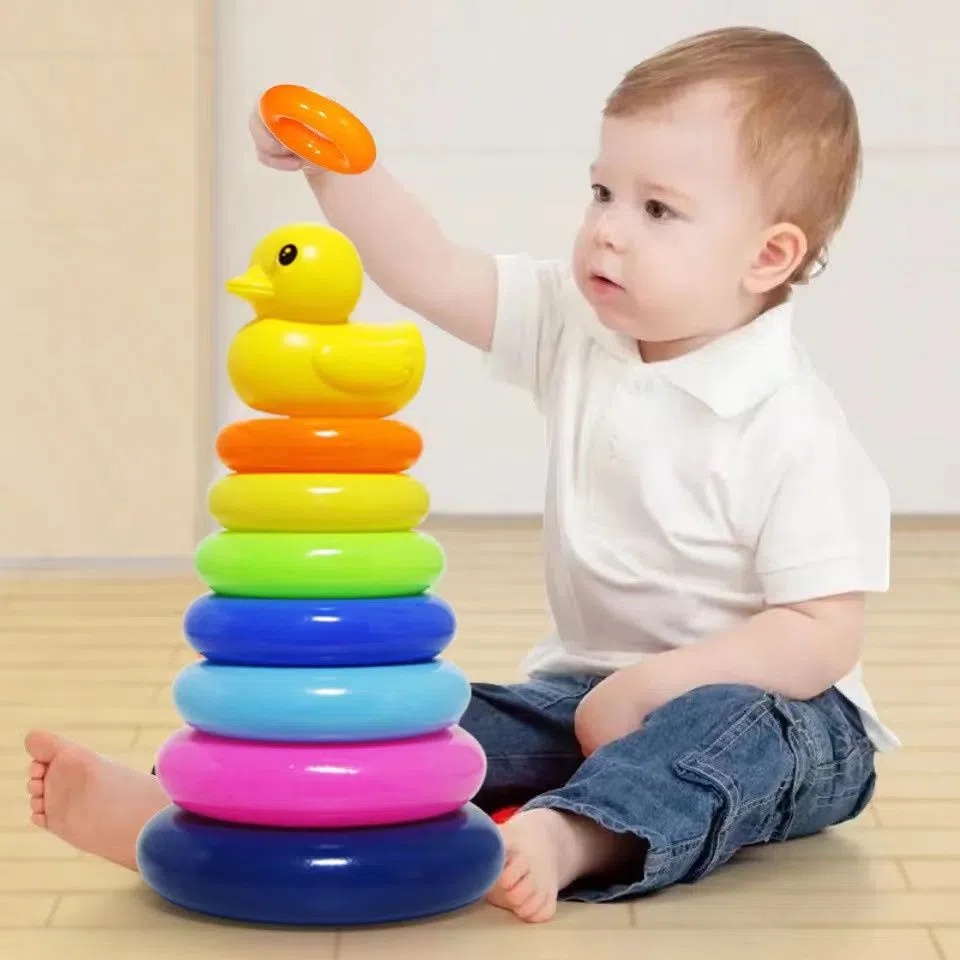 Ring Stacker Baby Toy, Silicone Stacking Nesting Circle, Montessori