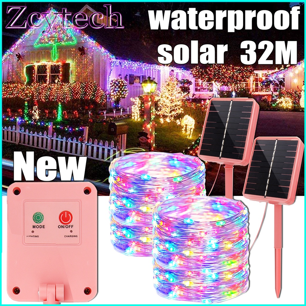 32M/22M/12M/7M Solar Fairy Lights Outdoor Waterproof 8 Modes LED Copper ...