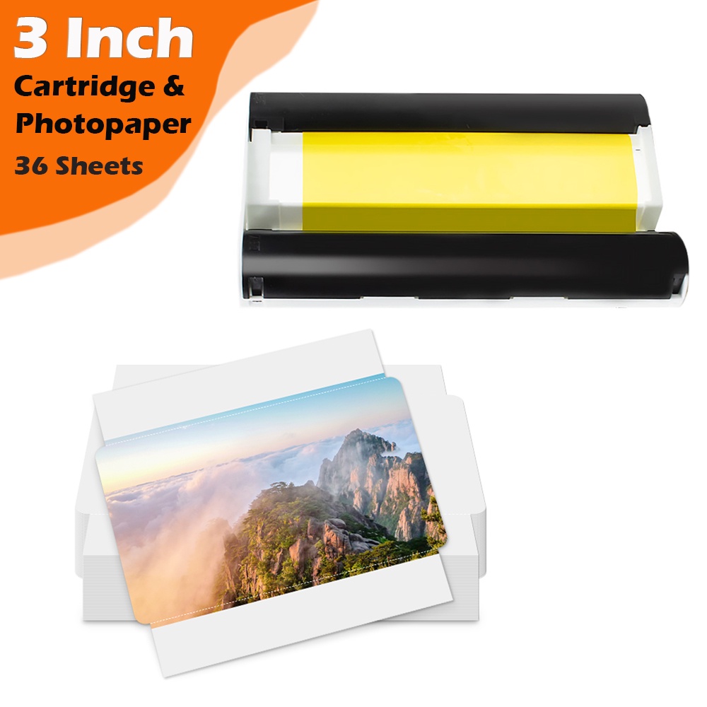 KC-36IP KC-36 Ink Cartridge & 36 Photo Paper Sheets - 3 Inch (54mm x ...