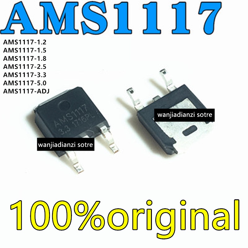 5pcs Ams1117 Ams1117cd 33v1215182550adj To 252 Step Down