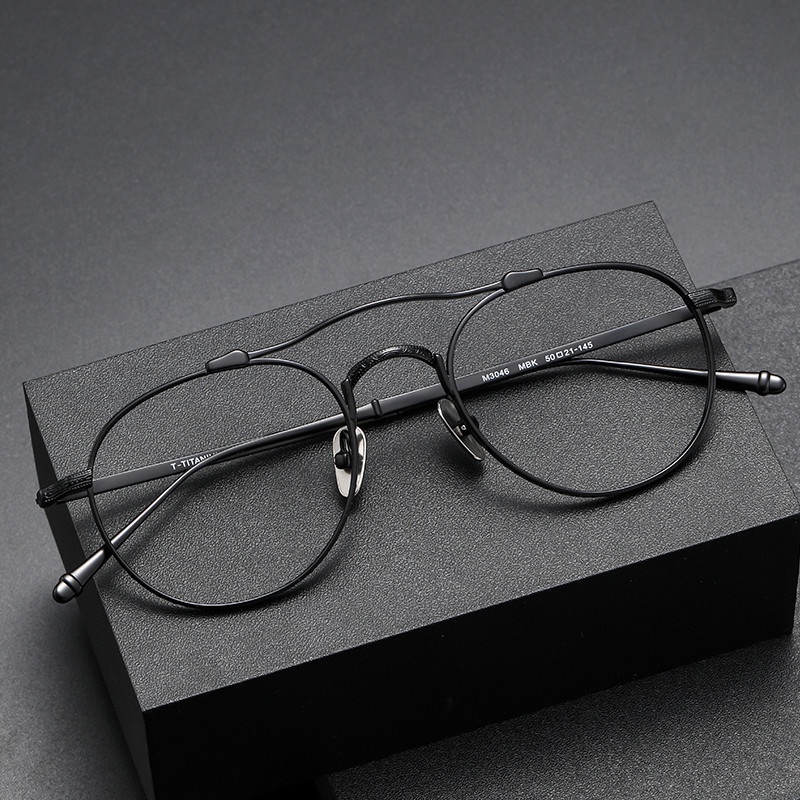 Pure Titanium Eyeglasses Frame Men Women Vintage Spectacle Frame Ladies ...