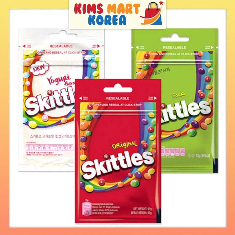 Mars Skittles Yogurt Korean Flavor, Original, Sour Chewy Candy 40~345g ...