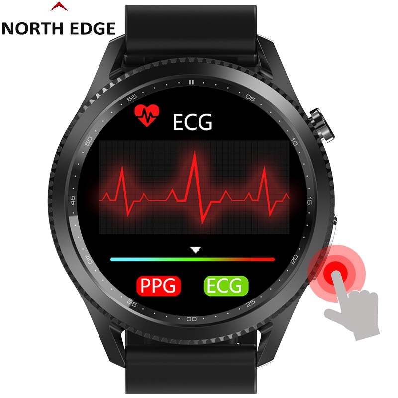 NORTH EDGE E102 Jam tangan pintar lelaki Bluetooth ECG-PPG Heart