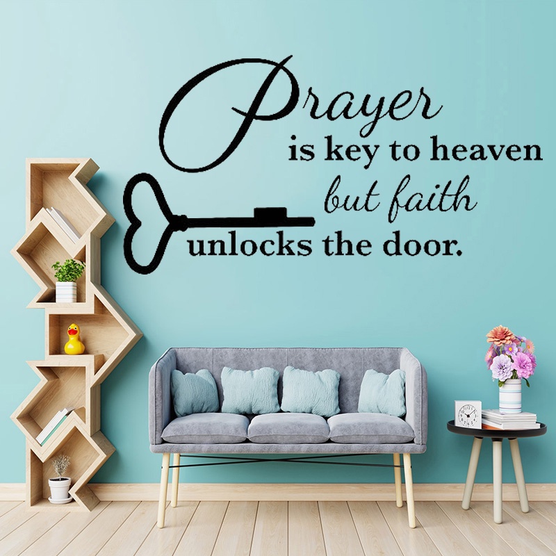 Christianity Wall Sticker Christian Room Decor Word Prayer Is Key To ...