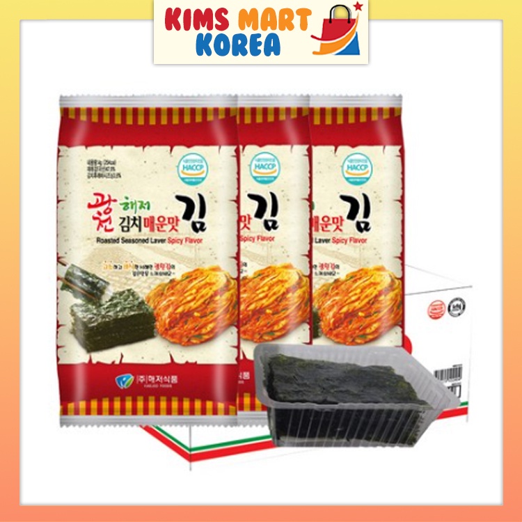 Korean Kimchi Seaweed Gwangchun Laver Kimchi Flavored Korea Food 4g x 48pcs Shopee Malaysia