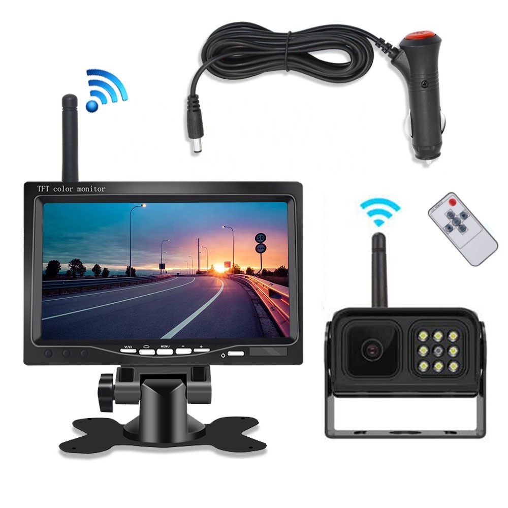 7Inch Monitor Wireless Rear View Backup Camera Night Vision System for