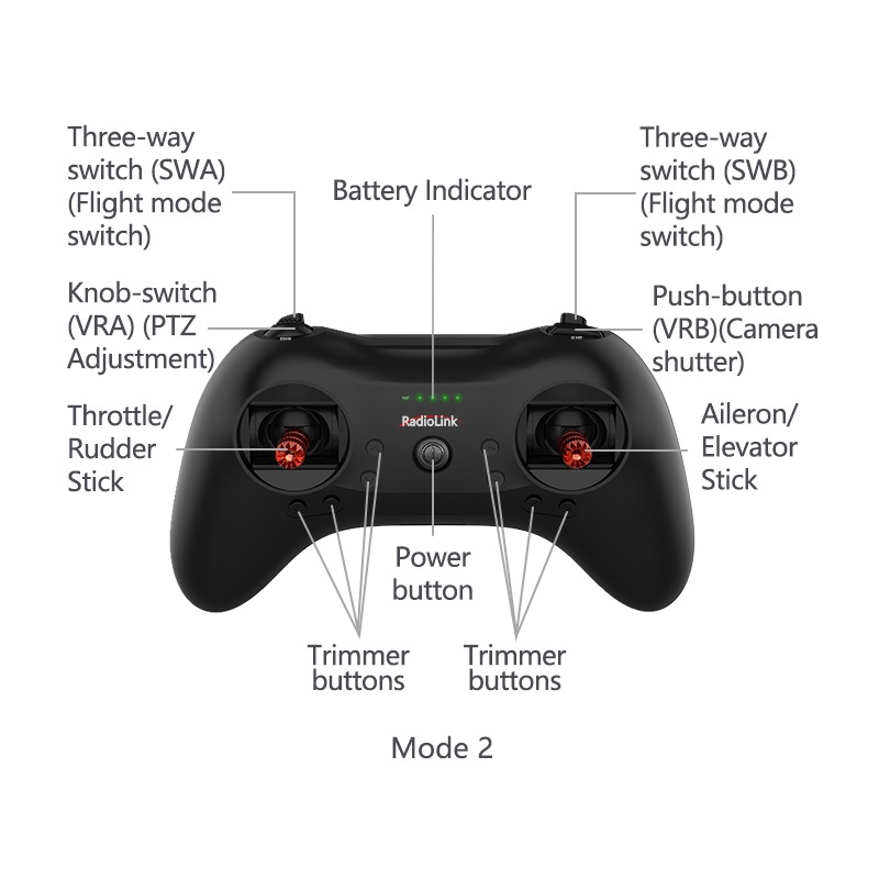 Radiolink T8S 2.4G 8CH RC Remote Transmitter with R8EF Receiver Handle ...