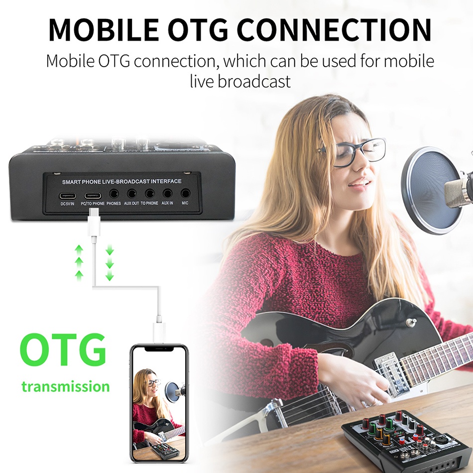 XTUGA XU3 Mini Audio Interface, Recording Sound Card Support Stereo ...