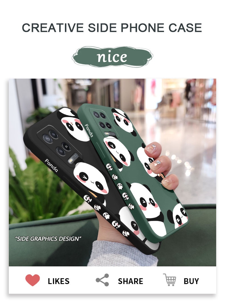 Phone Case For Oppo A57 A77 A77s A78 A98 4g 5g Milk Tea Panda Creative 