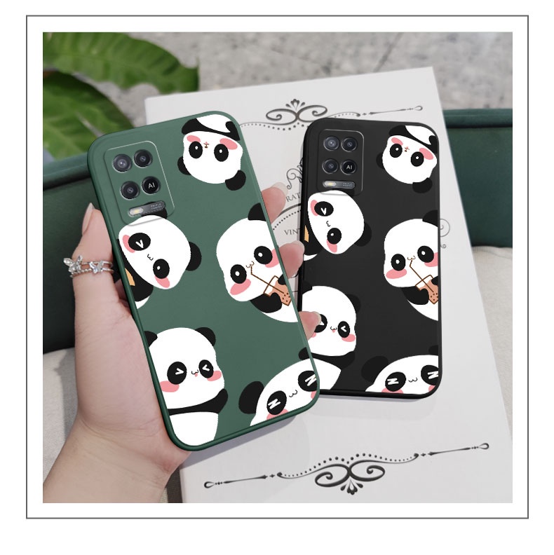 Phone Case For Oppo A57 A77 A77s A78 A98 4g 5g Milk Tea Panda Creative 