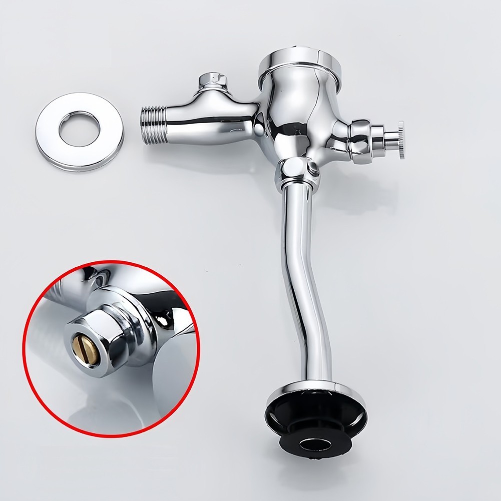 [BIG SALE] G1/2 Copper Time Delay Push Button Urinal Button Flush Valve ...