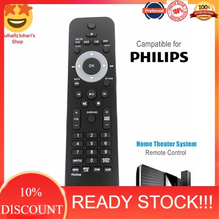 Philips Home Theater System LCD TV Remote Control for HTS8100 hts8140