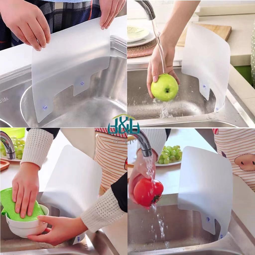 Sink Suction Cup Splash Guard Flap Kitchen Waterproof Partition Anti ...