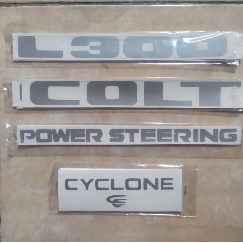 PUTIH Colt power steering cyclone writing sticker / l300 pick up ...