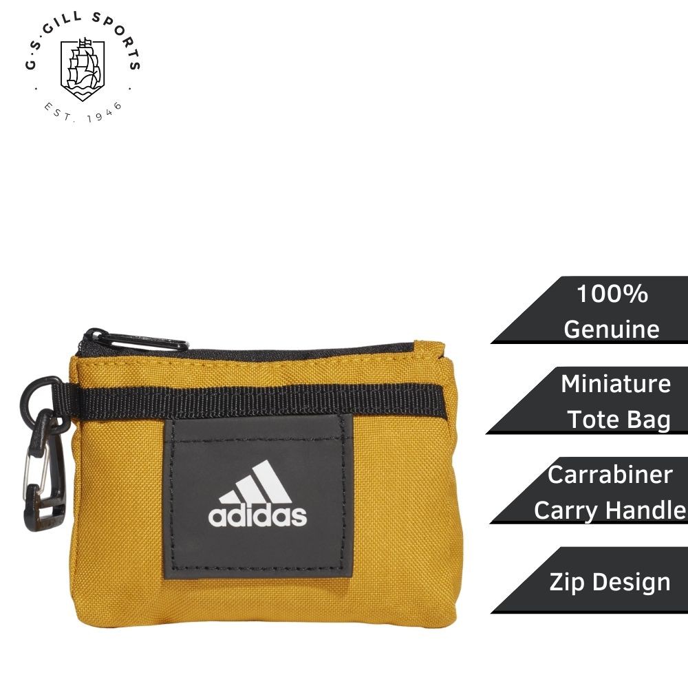 Adidas Tote Bag Mini Women Sport Bag Men with Carabiner Handle Legacy Gold FU1127