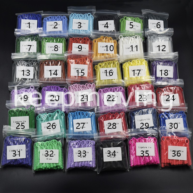 17 Colors Dental Ligature Tie Orthodontics Elastomeric Ligature Ties